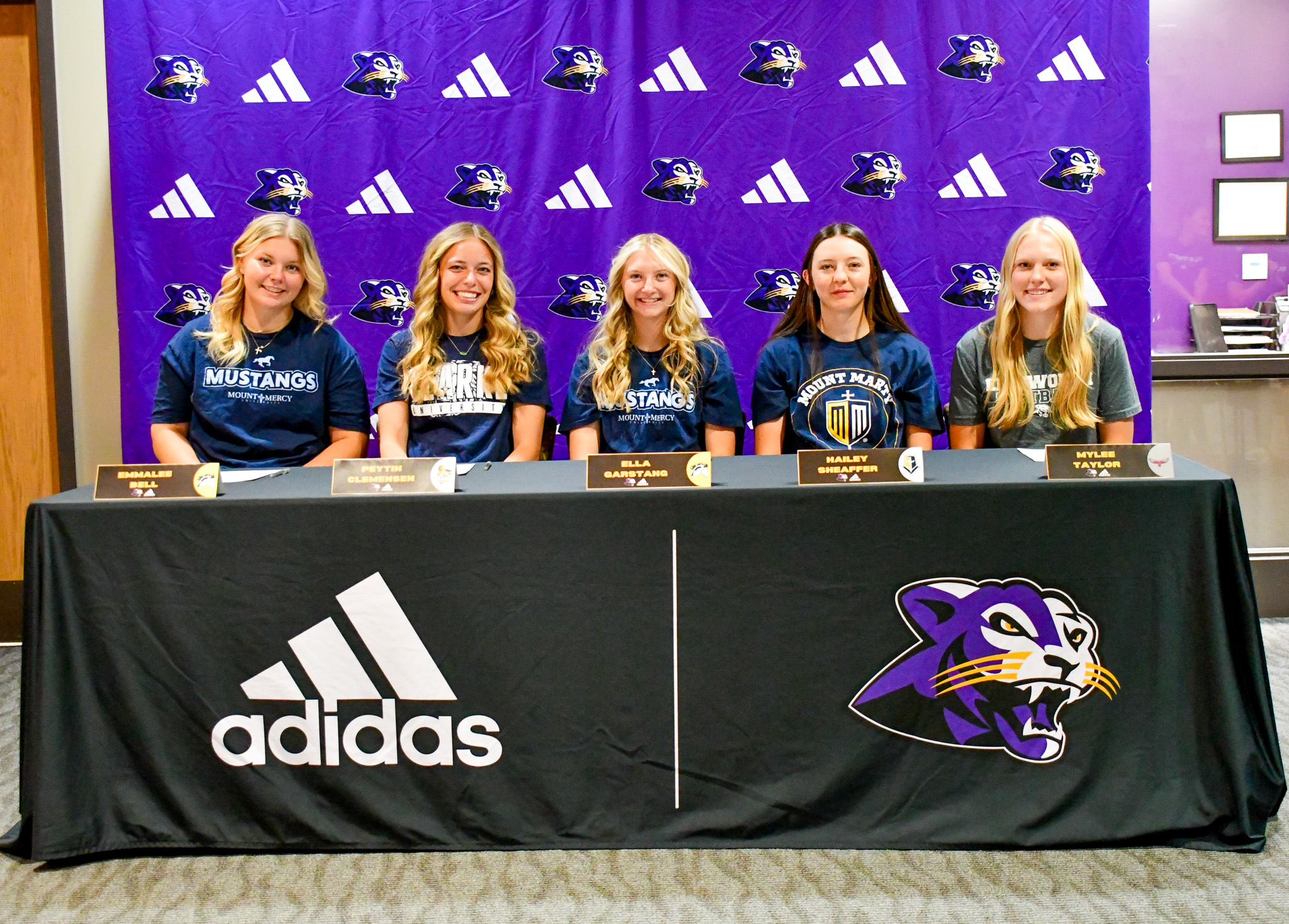 Pictured left to right: Emmalee Bell, Peyton Clemensen, Ella Gargstang, Hailey Sheaffer, and Mylee Taylor. 